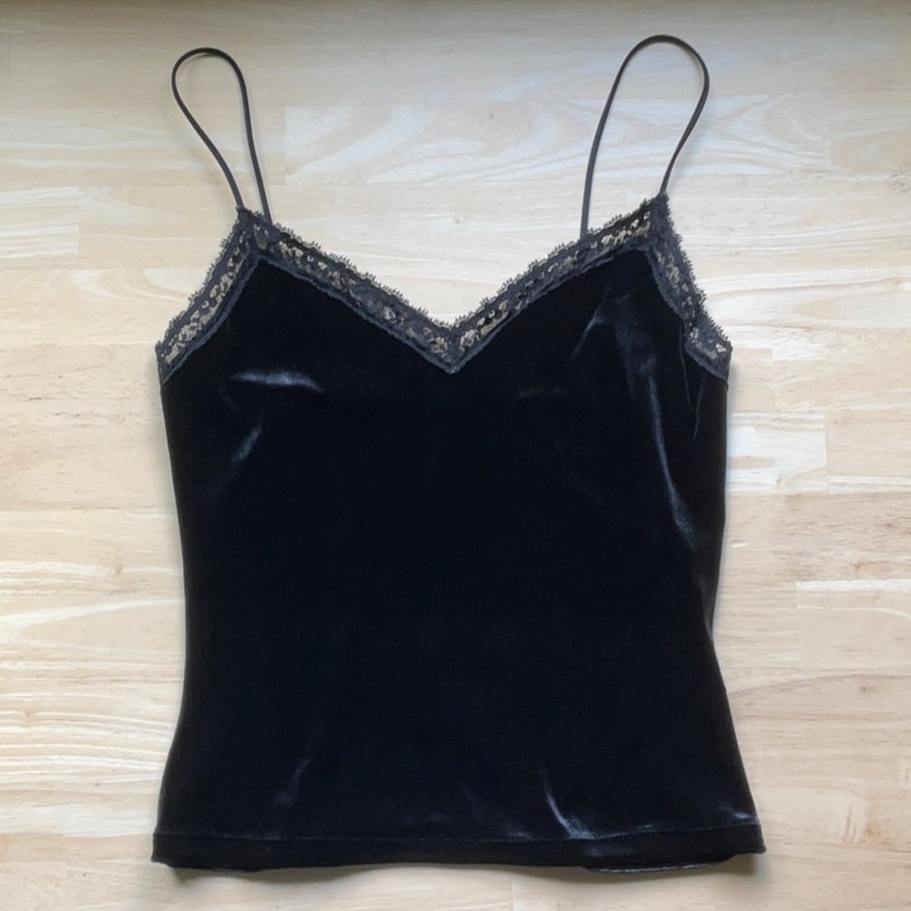 Calvin Klein Black Velvet Lace Camisole